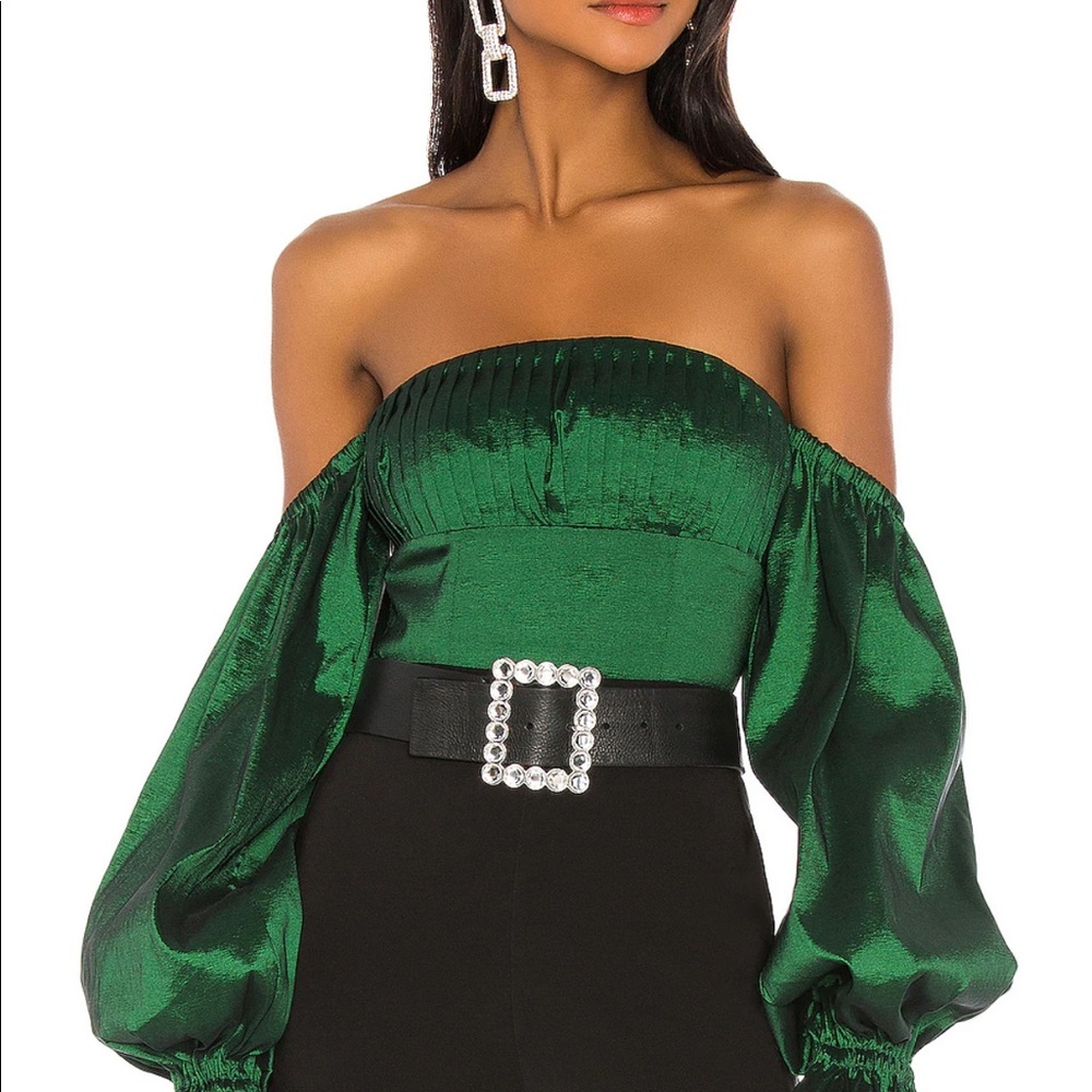Green shiny top
